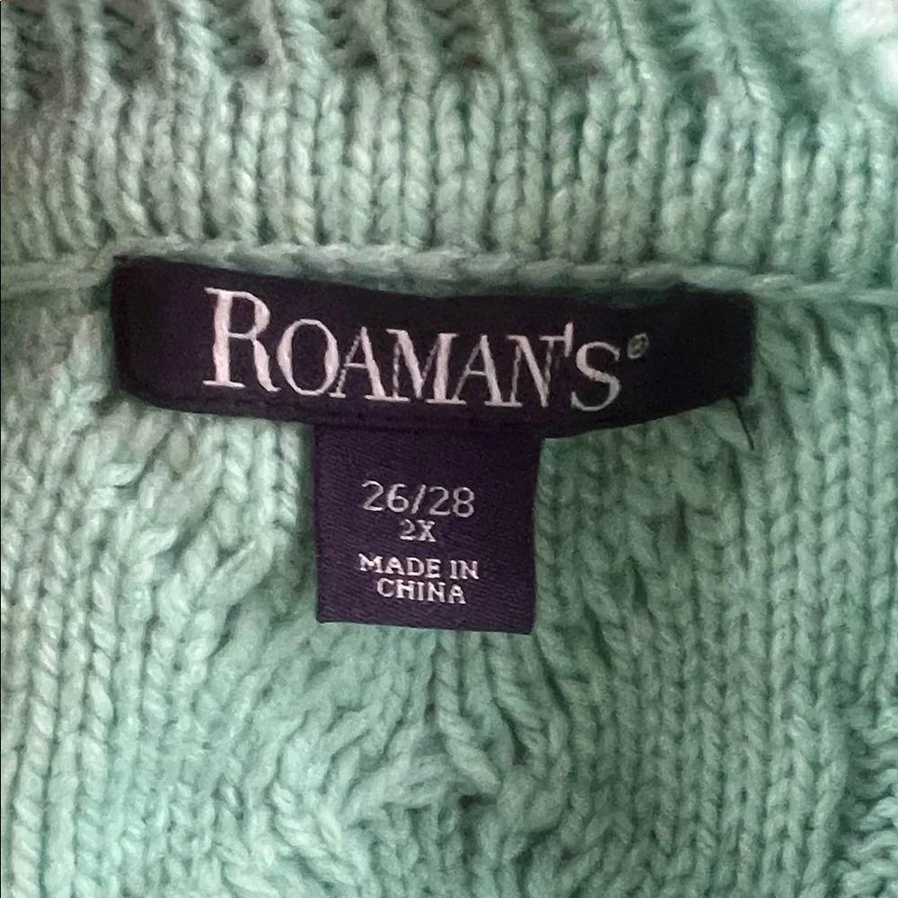 Mint Green Cable Knit Sweater